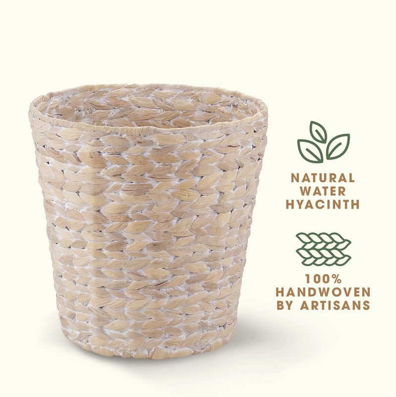 84ECO 2-Pack White Wicker Trash Cans - Image 4